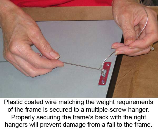 Attaching Hander To The Bak Of A Frame - Matching The Frame's Weight to The Right Size Wire and Hanger